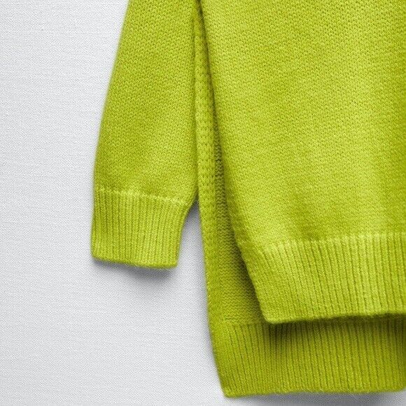 ZARA Florescent Lime Ruffled Knit Sweater - XS-S - Picture 4 of 6